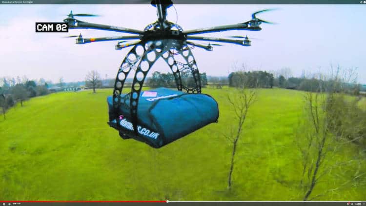 drone livreur sac isotherme