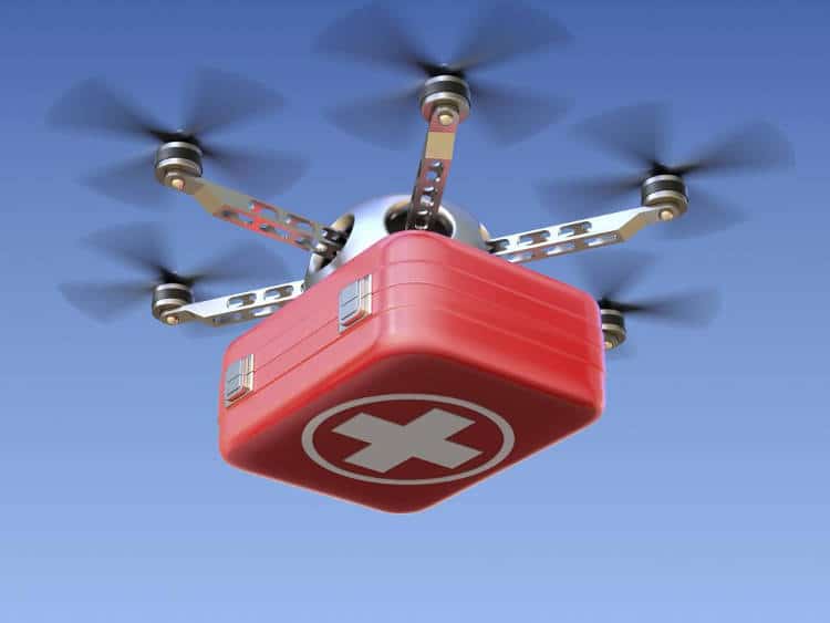 drone livreur medical sac isotherme