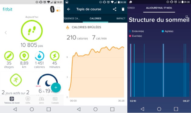 Applications proposées par le Fitbit Charge 2