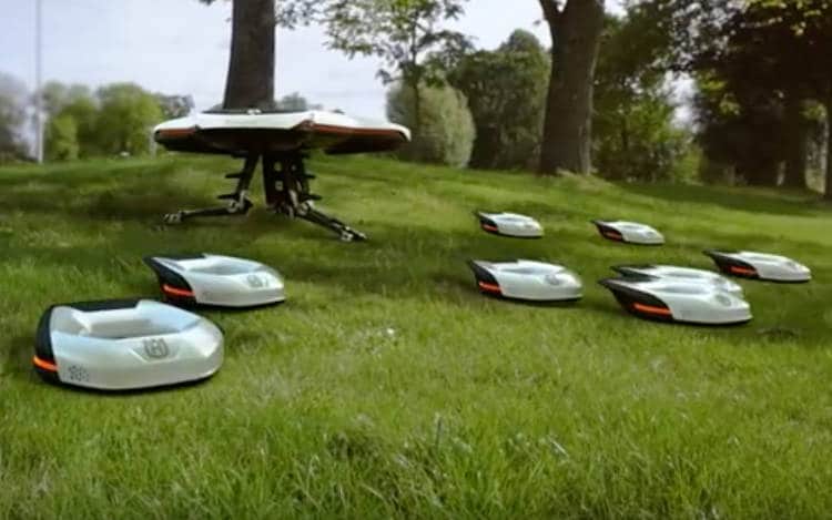 Un drone, 9 tondeuses-robots, un Cloud : le nouveau concept un peu fou pour entretenir les espaces verts